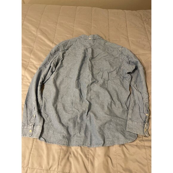 H&M L.O.G.G. Blue Long-Sleeve Button-Up Shirt Regular Fit US L Cotton Blend - Picture 2 of 3